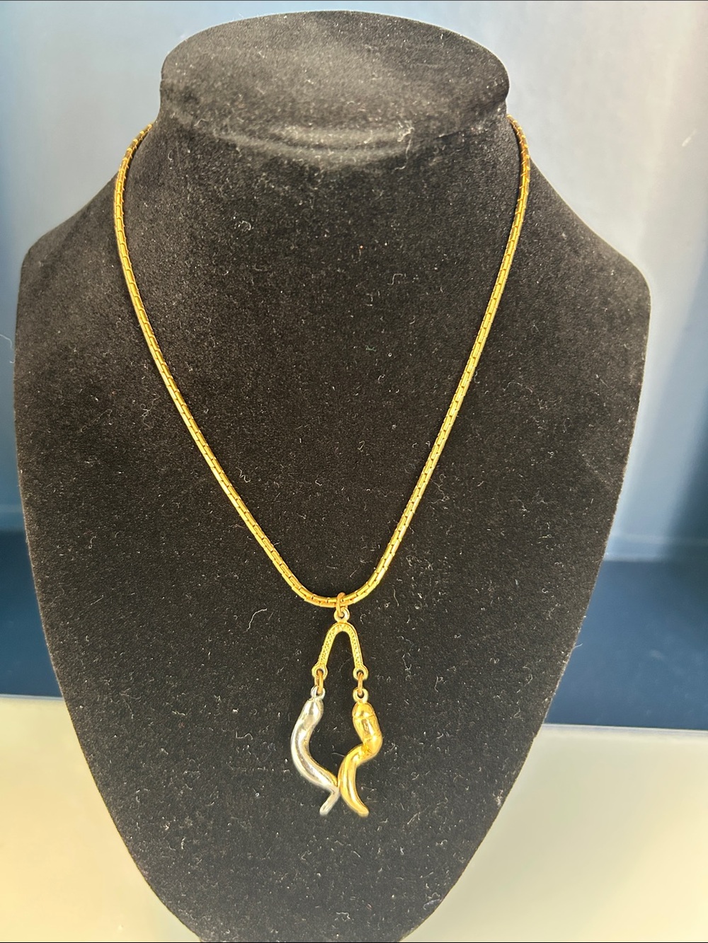 Gold Two-Tone Fish Pendant Necklace - Women Jewelry